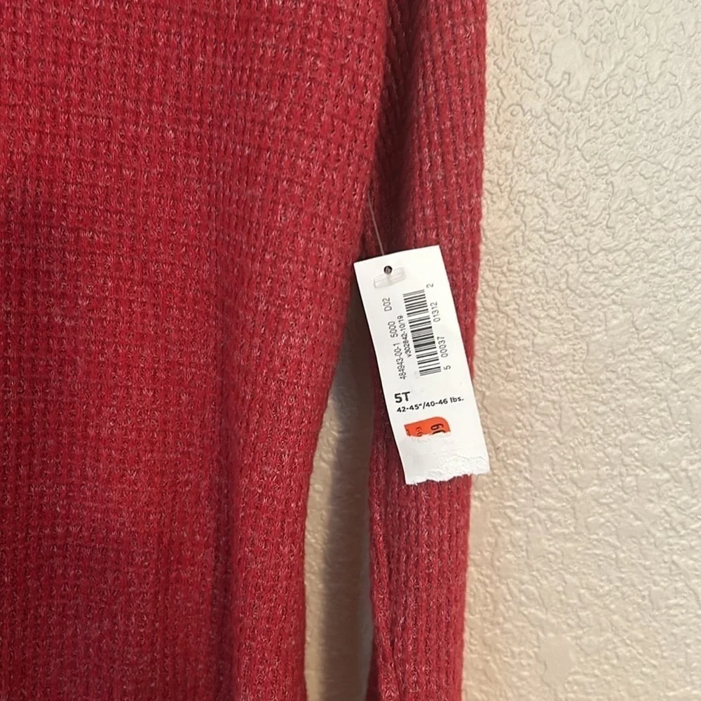 Girls Old Navy waffle knit top size 5T in red
